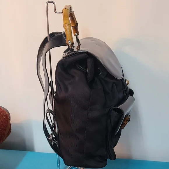 Gucci Bamboo Drawstring Nylon Backpack - Picture 8 of 17